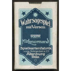 Lenormand VSS Abt Altenburg 1898 Wahrsagespiel mit Versen (WK 17452)