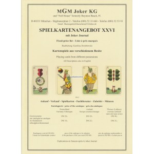 Katalog MGM Spielkartenangebot XXVI (WK 100759)