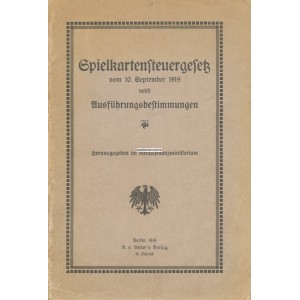Spielkartensteuergesetz vom 10. September 1919