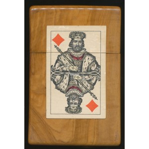Spielkartenbox Holz 4 emaillierte Karten (WK 102046)
