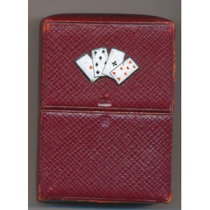 Spielkartenbox mit 4 emaillierten Karten (WK 102042)